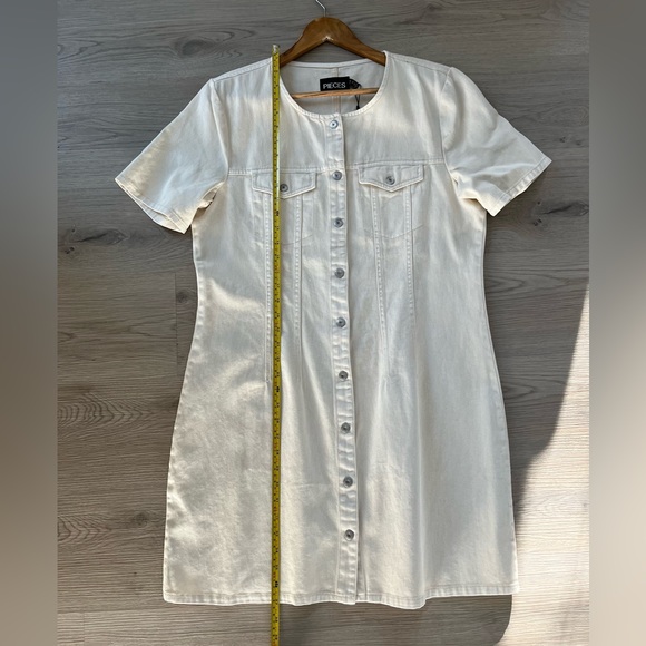 NWT PIECES Denim Mini Dress XL - Picture 5 of 9